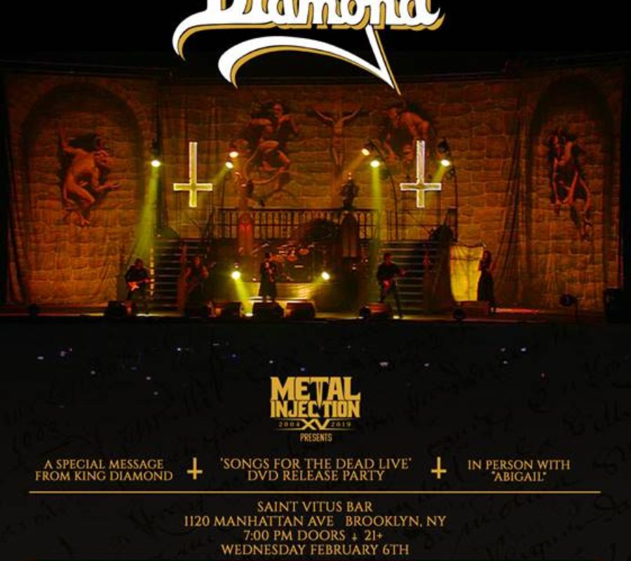 KING DIAMOND- ANNOUNCES NYC RELEASE PARTY FOR DVD/BLU-RAY, SONGS FOR THE DEAD LIVE