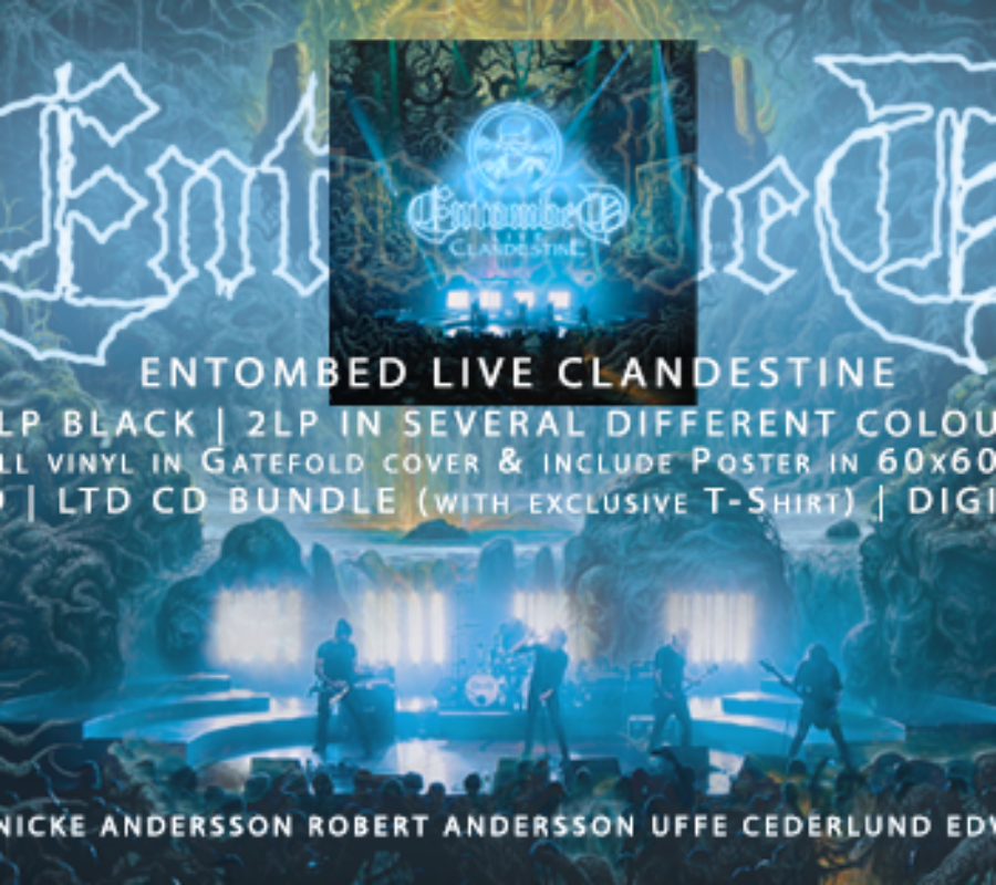 Official audio video for “SINNERS BLEED” (Live) by ENTOMBED off their album, “Clandestine Live” released date May 17, 2019