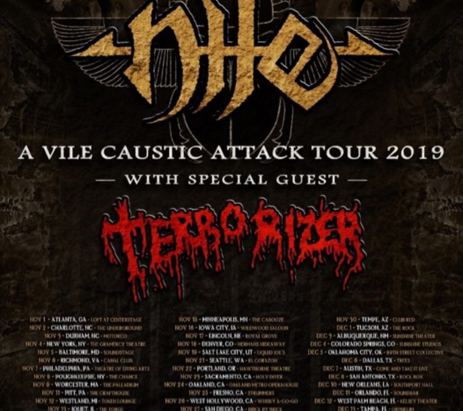 NILE announces A VILE CAUSTIC ATTACK US Tour with special guest TERRORIZER