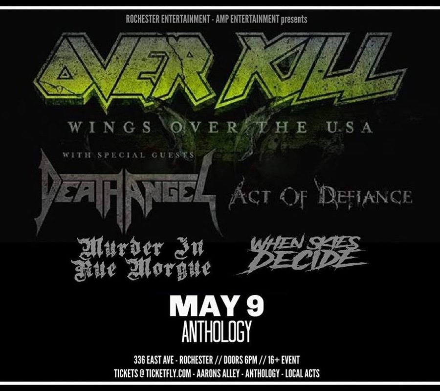 OVERKILL, DEATH ANGEL & MOTHERSHIP – fan filmed videos from Anthology in Rochester, NY May 9, 2019