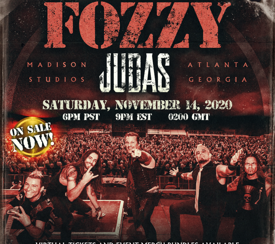 FOZZY – Announces “Capturing Judas” Livestream on Saturday, November 14, 2020 at 9PM EST on Veeps.com #fozzy #chrisjericho #veeps