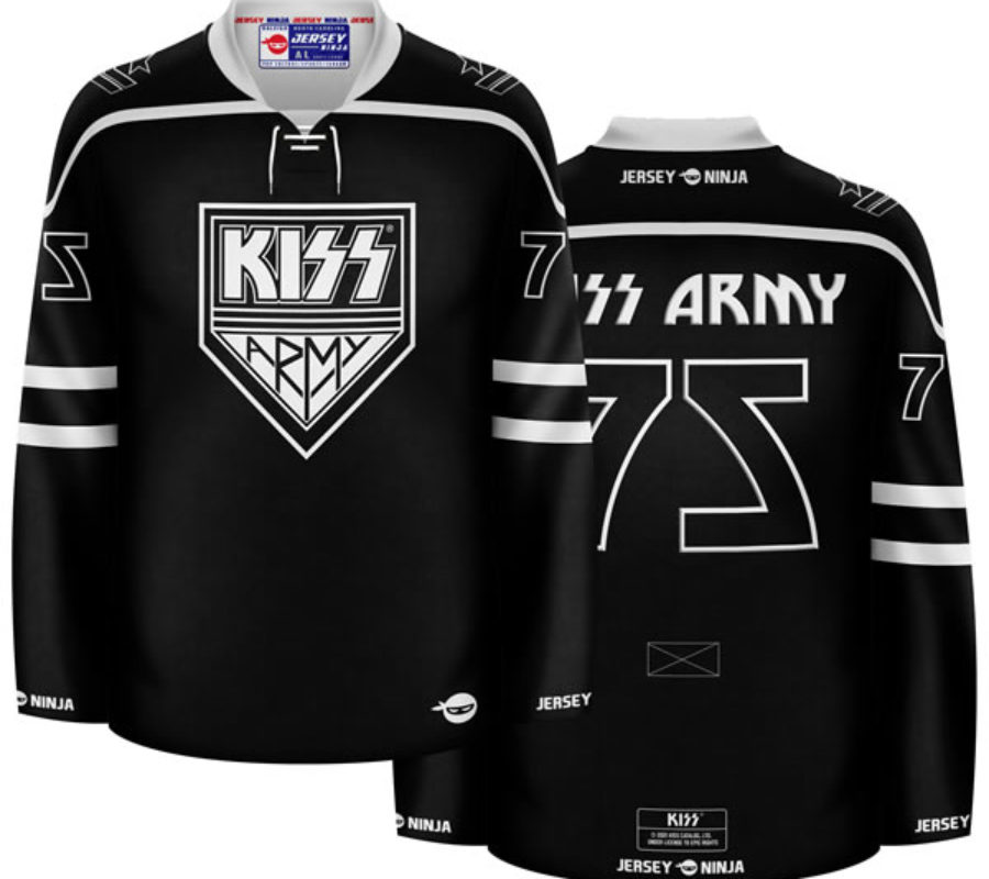 KISS – HOCKEY JERSEYS – Waitlist for the second round of KISS Hockey jerseys now open at JERSEY NINJA #kiss