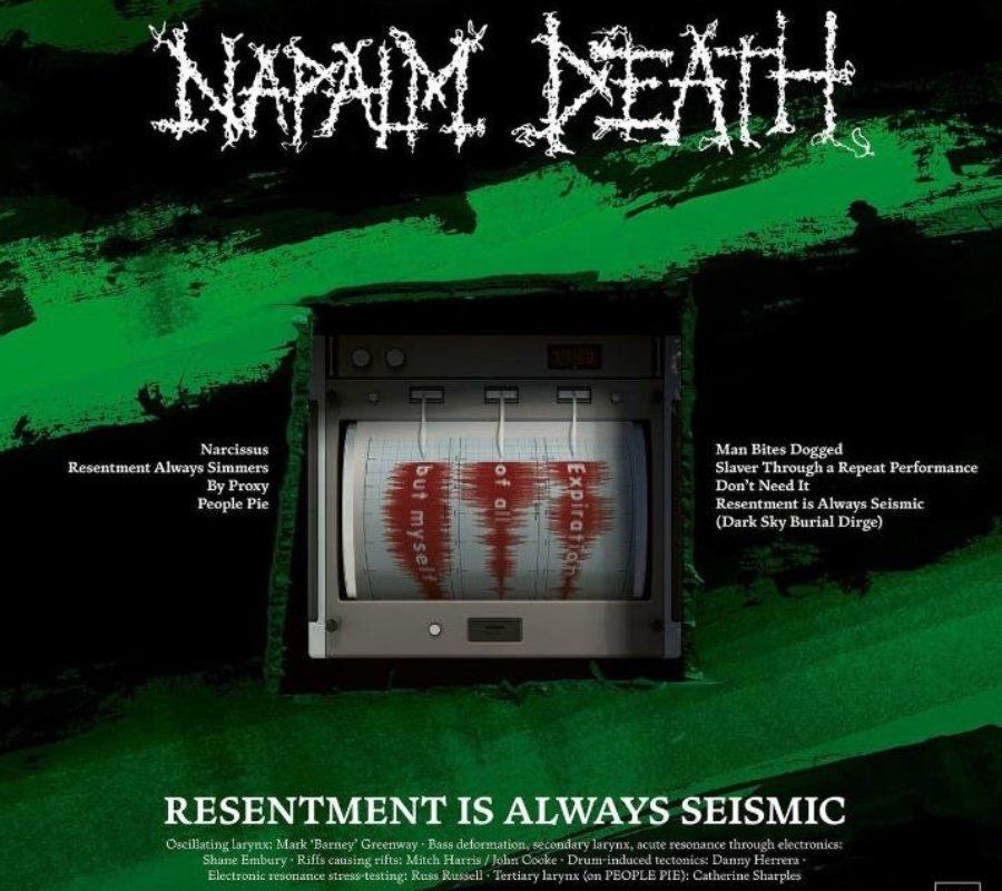 NAPALM DEATH (Grindcore – UK) – Announces new mini album “RESENTMENT IS ALWAYS SEISMIC – ﻿A FINAL THROW OF THROES” (Pre-Order available now) – The first single/video “NARCISSUS” is out now via Century Media Records #NapalmDeath