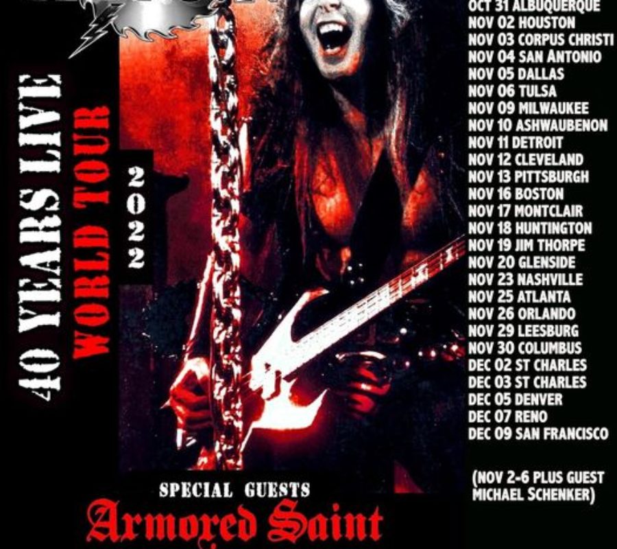 W.A.S.P. & ARMORED SAINT announce Tour Dates for 2022 #WASP #ArmoredSaint