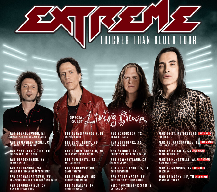 EXTREME (Hard Rock – USA) –  Announce Tour + Share “THICKER THAN BLOOD” Video #Extreme